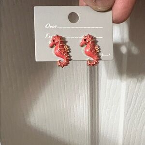 New Pink Seahorse Earrings
